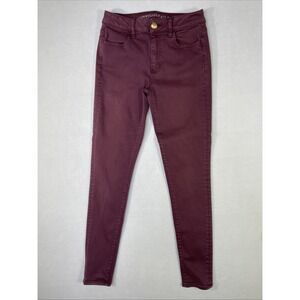 American Eagle Outfitters Women's Sz 2 Hi-Rise Jegging Skinny Leg Maroon (26x29)